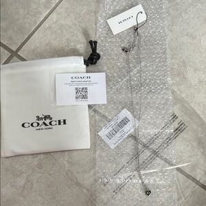 Coach Silver Heart Charm Necklace